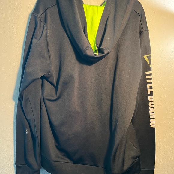 Title Boxing Black Performance Jacket Green Neon Accents Hood Full-Length Zipper - Picture 6 of 11